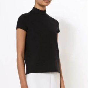 The Row black Jersey Scuba Malaika Stretch Blouse L